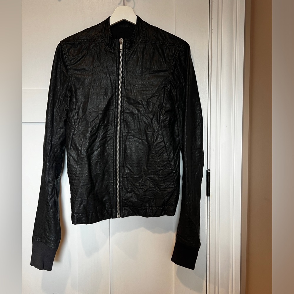 Rick Owens Black Leather Jacket. Size US 36.